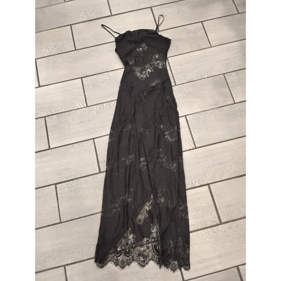 Dresses & Skirts - Black Lace Maxi Dress Spaghetti Strap Evening Gown Formal